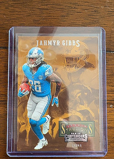 2023 Panini Contenders #13 Jahmyr Gibbs Rookie Stallions — front