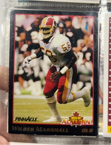 1993 Pinnacle #55 Wilber Marshall Men of Autumn — front