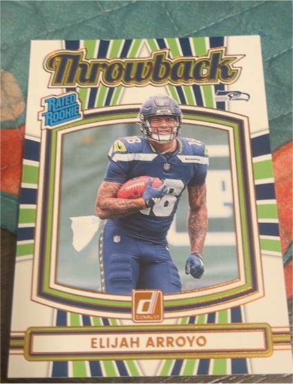 2025 Donruss #44 Elijah Arroyo Rated Rookie Throwback Seattle Seahawks — front