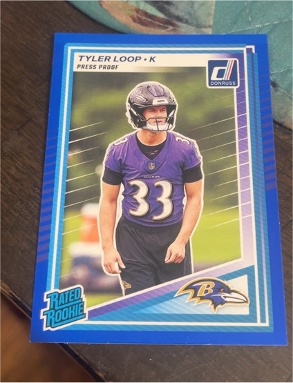 2025 Donruss #382 Tyler Loop Rated Rookie Press Proof — front