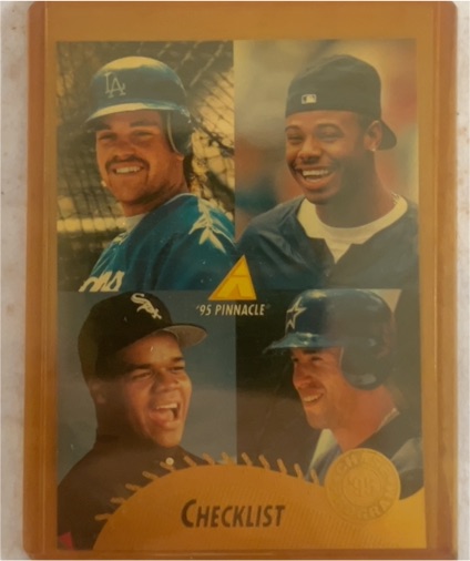 1995 Pinnacle #450 Ken Griffey Jr. / Mike Piazza / Frank Thomas / Jeff Bagwell Checklist — front