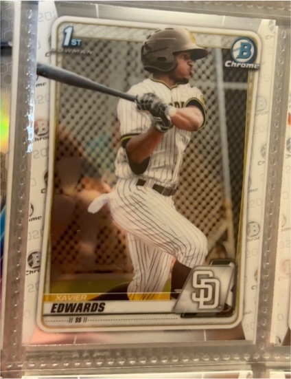 2020 Bowman Chrome #BCP-10 Xavier Edwards — front