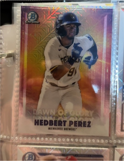 2021 Bowman Chrome #DG-18 Hedbert Perez Dawn of Glory Mojo — front