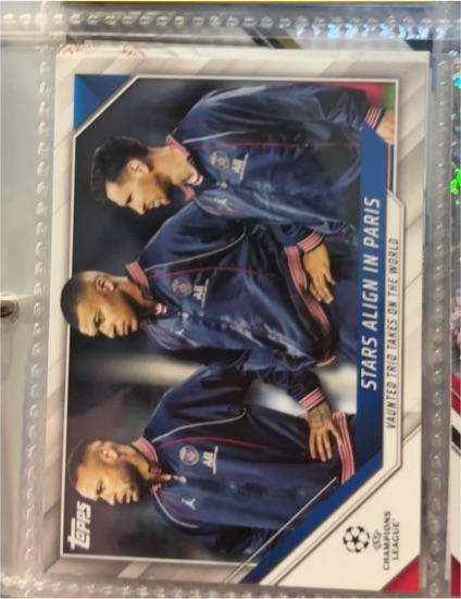 2021-22 Topps UEFA Champions League #62 Stars Align In Paris Messi Neymar Mbappe — front