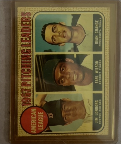 1968 Topps #12 AL 1967 Strikeout Leaders Dean Chance / Earl Wilson / Jim Lonborg — front