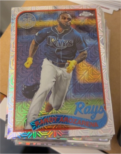 2024 Topps Series 1 #T89C-56 Randy Arozarena 1989 Silver Pack Mojo Rays — front