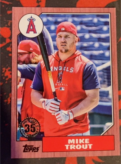2022 Topps Update '87 Topps #87TBU-1 Mike Trout — front