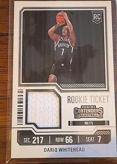 2023-24 Panini Contenders Rookie Ticket Swatches #RTS-DRQ Dario Whitehead — front