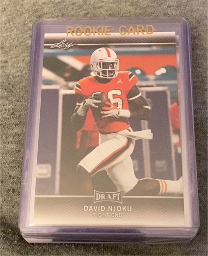 2017 Leaf Draft #17 David Njoku — front