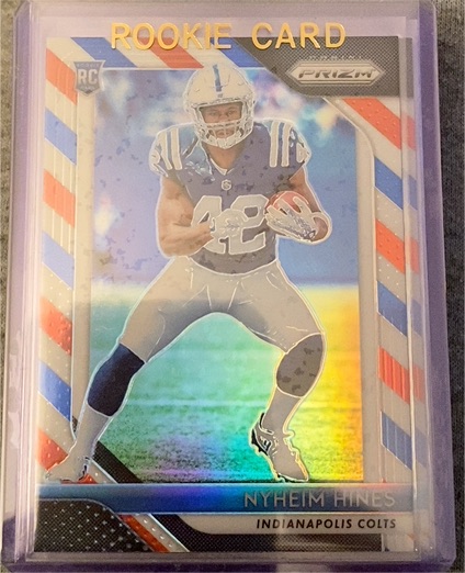 2018 Panini Prizm Red White Blue #RC Nyheim Hines — front