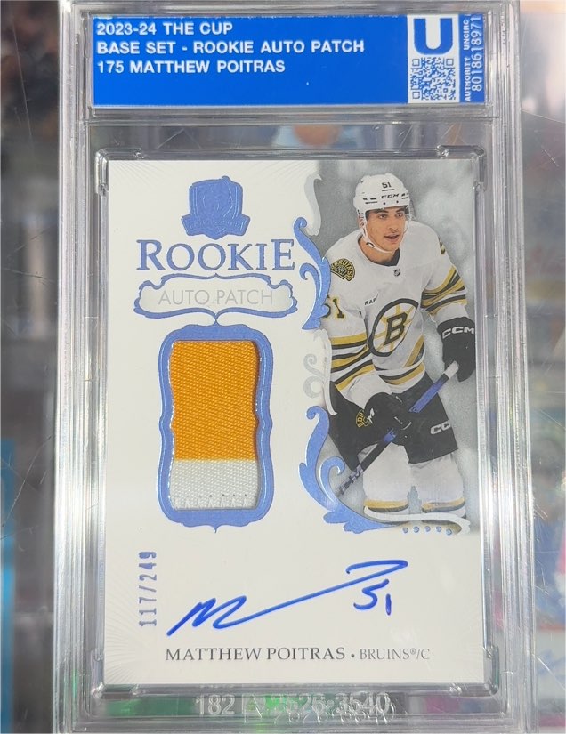 2023-24 The Cup #175 Matthew Poitras Rookie Patch Auto — front