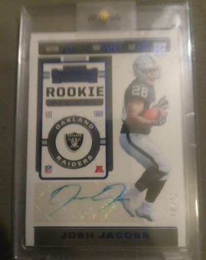2019 Panini Contenders #106 Josh Jacobs Rookie Ticket — front