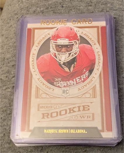 2019 Panini Legacy #185 Marquise Brown Rookie Card — front