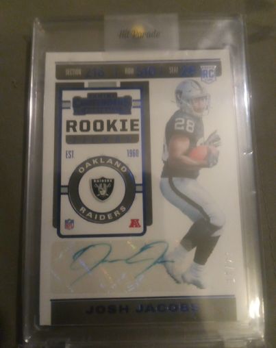 2019 Panini Contenders #106 Josh Jacobs Rookie Ticket Auto — front