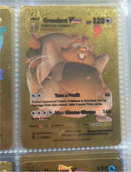 2021 Pokemon Sword & Shield Fusion Strike #218 Greedent VMAX — front