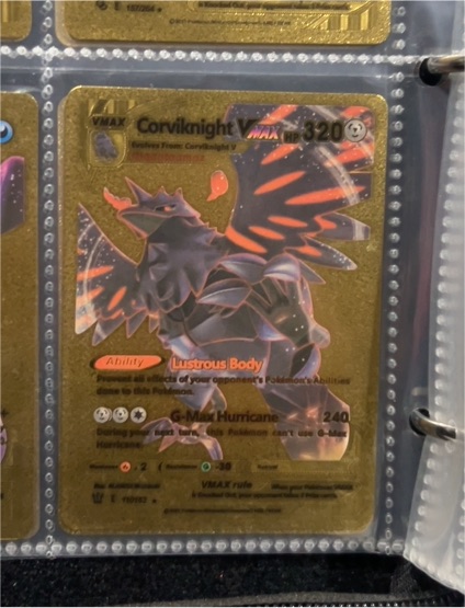 2021 Pokémon TCG Shining Fates #SV122 Corviknight VMAX Gold Foil — front