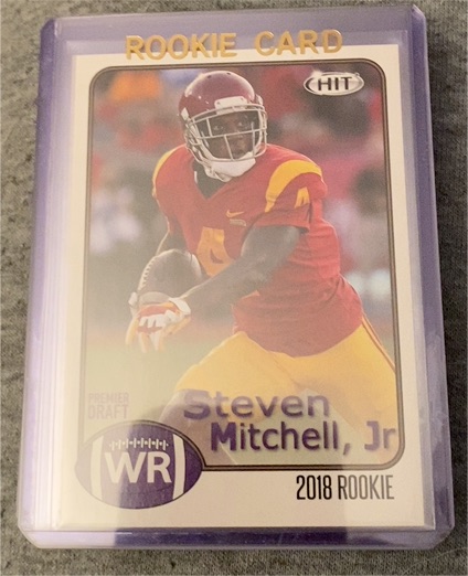 2018 Sage Hit Premier Draft #WR Steven Mitchell, Jr — front