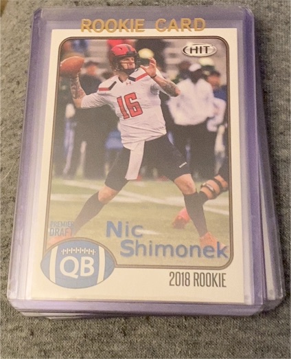 2018 Sage Hit #12 Nic Shimonek — front