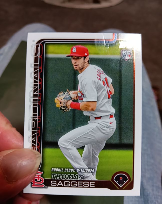 2025 Topps Update Series #US21 Thomas Saggese Rookie Debut — front