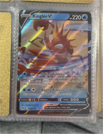 2022 Pokémon TCG Sword & Shield Brilliant Stars #028 Kingler V — front