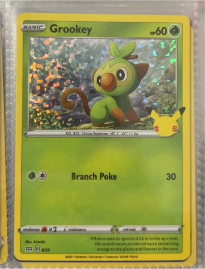 2021 Pokémon McDonald's 25th Anniversary #8 Grookey — front