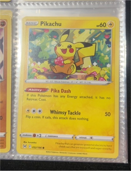 2022 Pokémon SWSH11: Lost Origin #52 Pikachu — front
