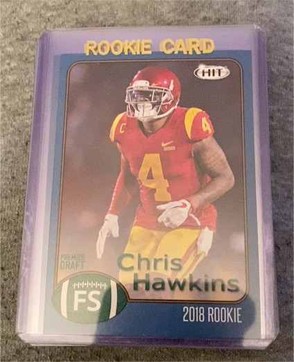 2018 Sage Hit Premier Draft #Chris Hawkins Rookie Card — front
