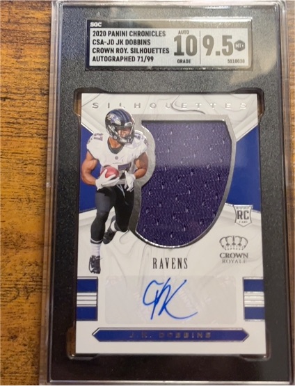 2020 Panini Chronicles Crown Royale Silhouettes #CSA-JD J.K. Dobbins — front