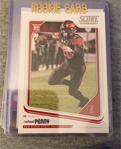 2018 Panini Score #374 Rashaad Penny Rookie Card — front