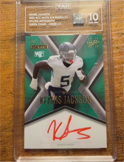 2023 Wild Card Matte Xplode Autograph Green Chase #MXPA-KJ Kearis Jackson — front