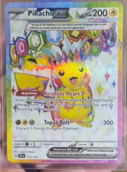 2024 Pokémon SV08: Surging Sparks #219 Pikachu ex — front