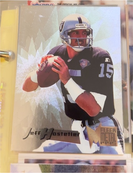 1995 Fleer Metal Silver Flashers #20 Jeff Hostetler — front
