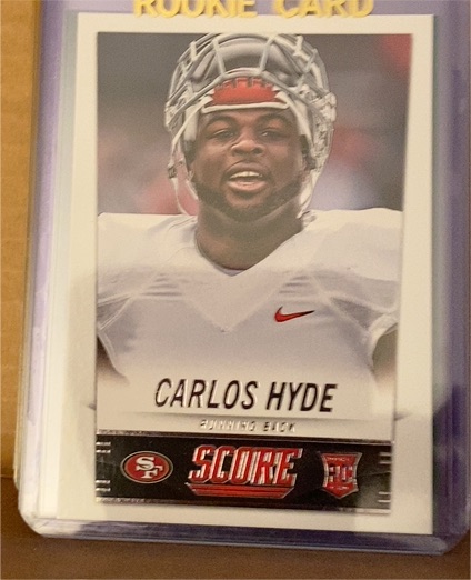 2014 Panini Score #349 Carlos Hyde Rookie Card — front