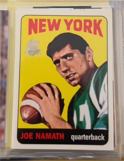 1996 Topps #122 Joe Namath Rookie Card Reprint — front
