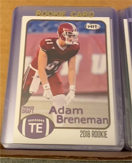 2018 Sage Hit Premier Draft TE Adam Breneman Rookie Card — front
