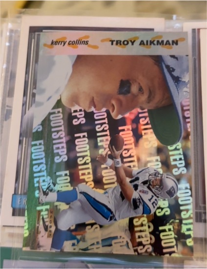 1996 Score Footsteps #7 Troy Aikman / Kerry Collins — front