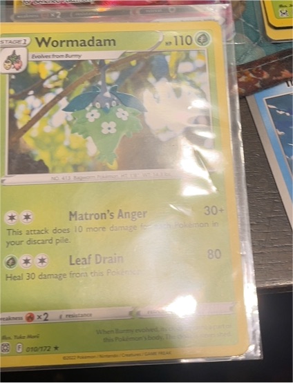 2022 Pokémon Sword & Shield Brilliant Stars #010 Wormadam — front
