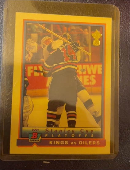 1991 Bowman # Stanley Cup Playoffs Kings vs Oilers — front
