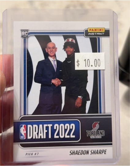 2022-23 Panini Instant Draft Night #DN7 Shaedon Sharpe — front