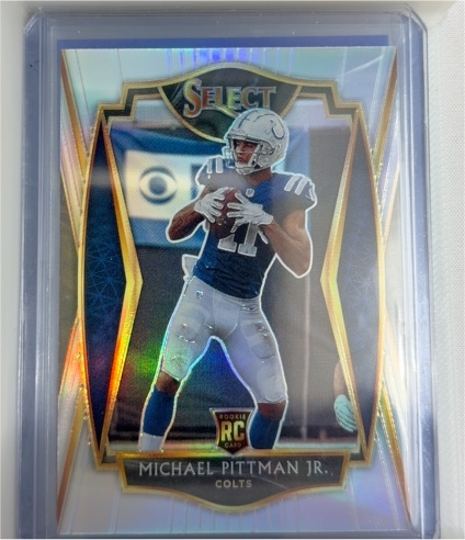 2020 Panini Select #162 Michael Pittman Jr. Premier Level Silver Prizm Rookie — front
