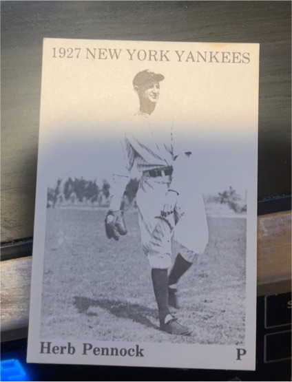 1927 New York Yankees Herb Pennock — front