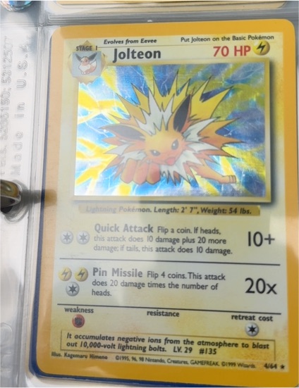 1995 Pokémon Jungle #4 Jolteon — front
