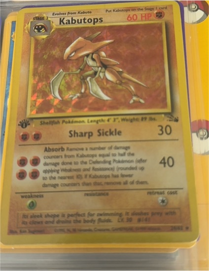 1999 Pokémon #24 Kabutops — front