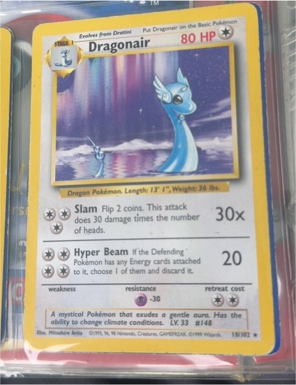 1999 Pokémon #18 Dragonair — front