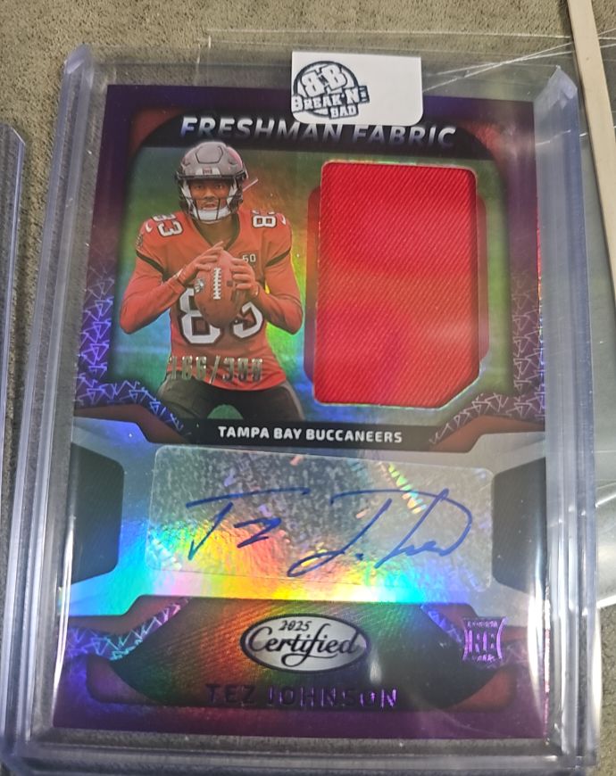 2025 Panini Certified #FBC-TJN Tez Johnson — front
