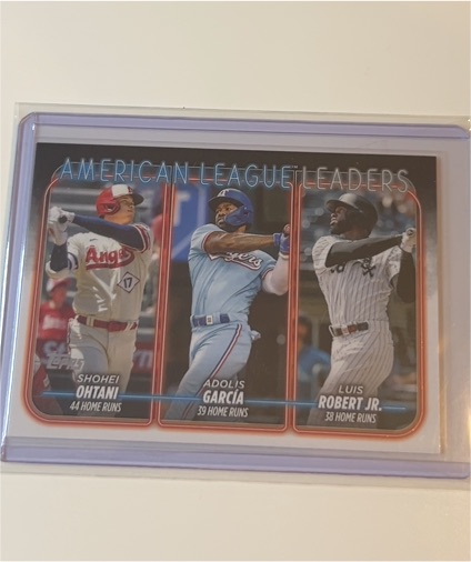 2024 Topps Series 1 #179 American League Leaders Home Runs Shohei Ohtani Adolis Garcia Luis Robert Jr. — front