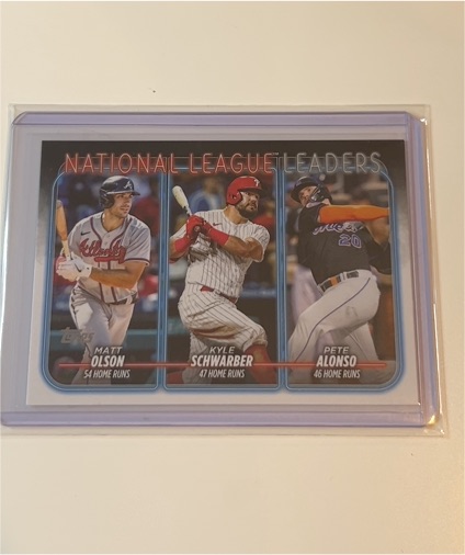 2024 Topps #260 National League Leaders Home Runs (Olson/Schwarber/Alonso) — front