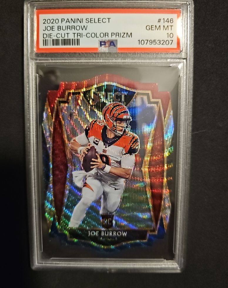 2020 Panini Select #146 Joe Burrow Die-Cut Tri-Color Prizm — front