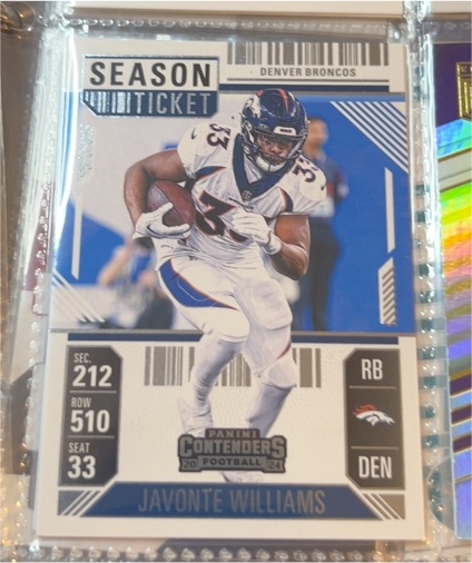 2024 Panini Contenders Season Ticket #29 Javonte Williams — front