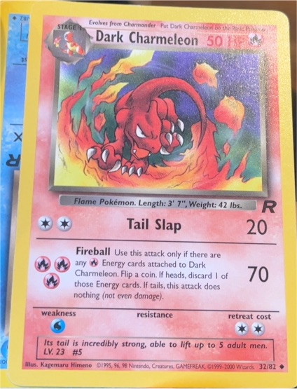 1999 Pokémon Team Rocket #32 Dark Charmeleon — front